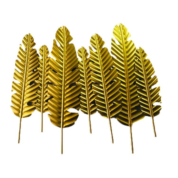 Dekoratives Metallic Blatt Wandkunst Set Brehn