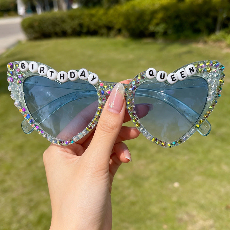Rhinestone-besetzte Geburtstagsthema-Sonnenbrille Brehn