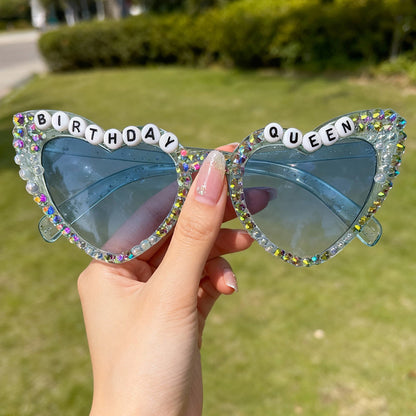 Rhinestone-besetzte Geburtstagsthema-Sonnenbrille Brehn