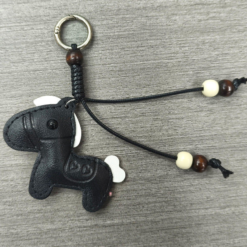Verspielter Pferd-förmiger Leder-Schlüsselanhänger Brehn