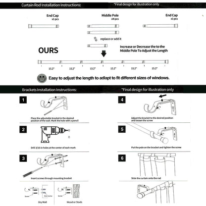 Thermisch isoliertes Vorhangstangen-Set