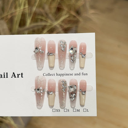 Dekoratives glitzerndes Press-On-Nagelset
