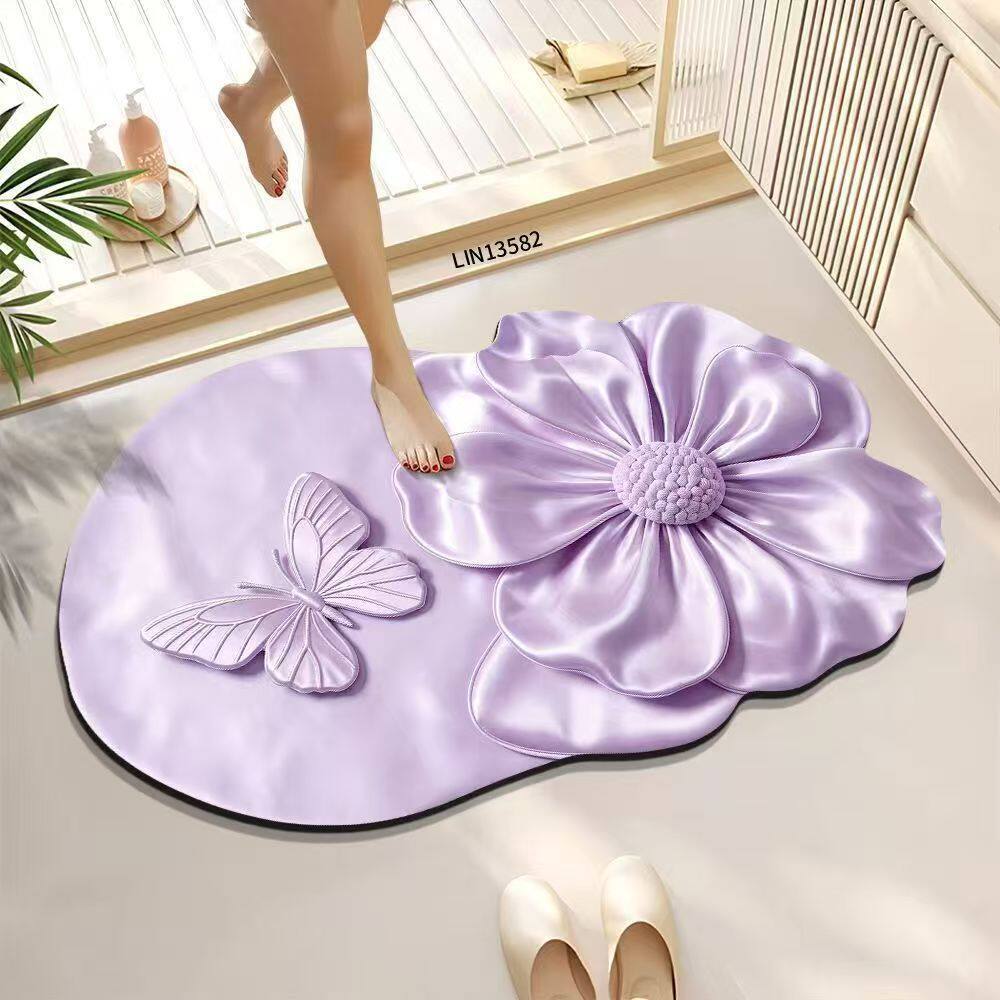 Luxuriöse Blumenmuster-Badematte