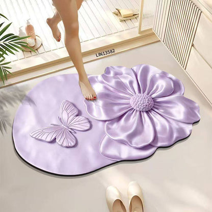 Luxuriöse Blumenmuster-Badematte