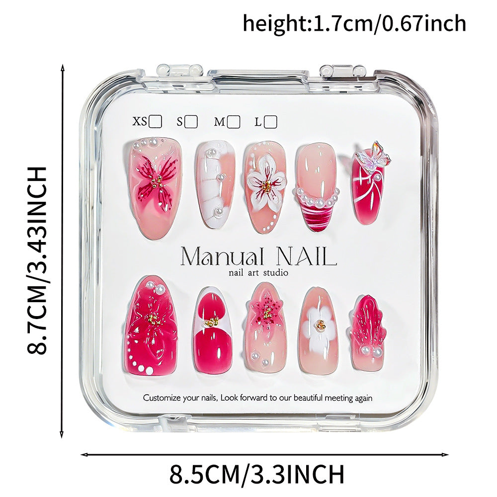 Dekorative Blumen Press-On Nagelkunst Kollektion Brehn