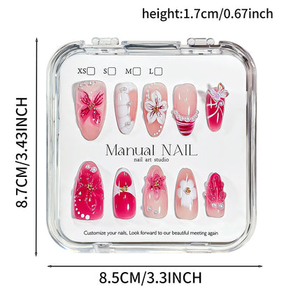Dekorative Blumen Press-On Nagelkunst Kollektion Brehn