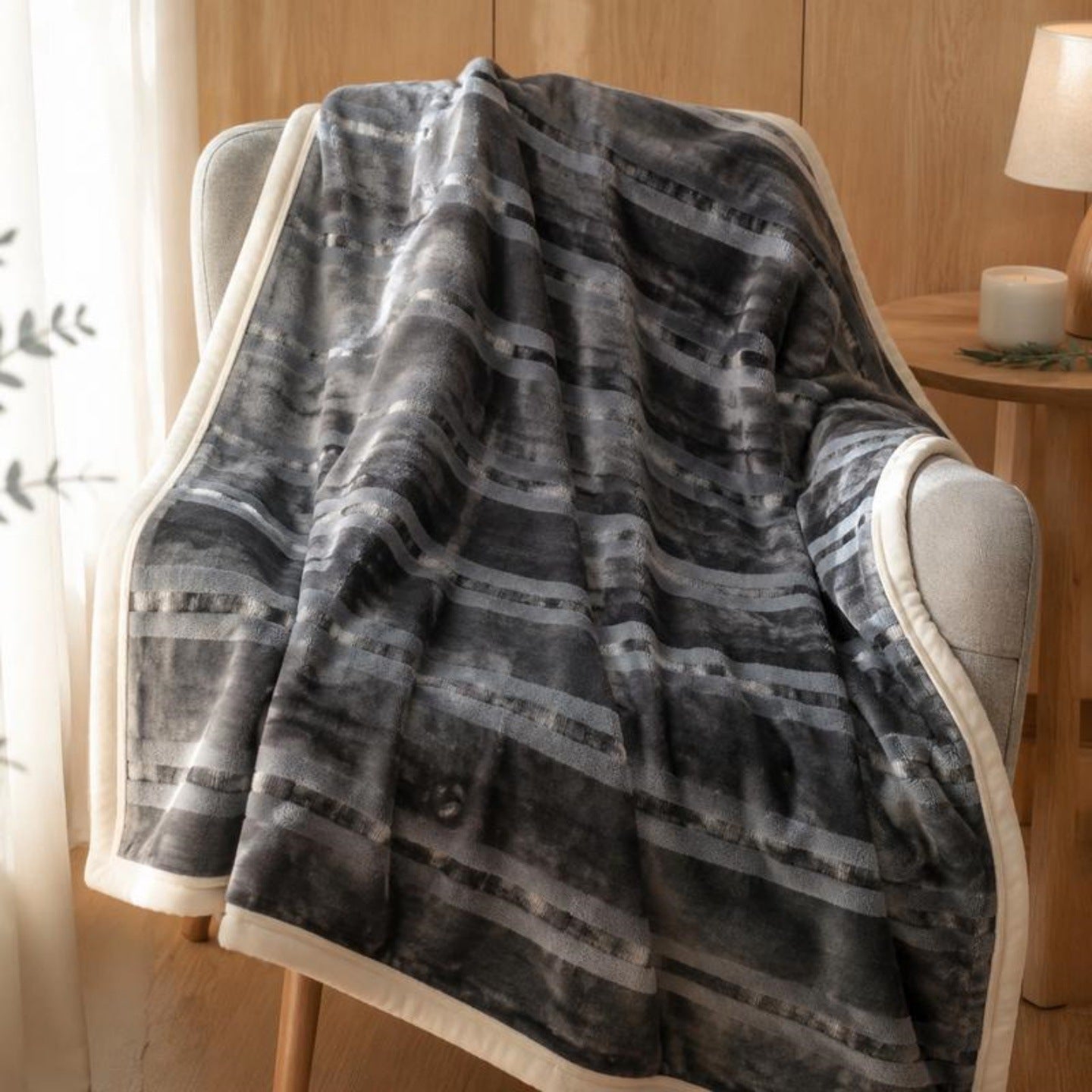 Texturiertes Wende-Fleece-Wurfdecke Brehn