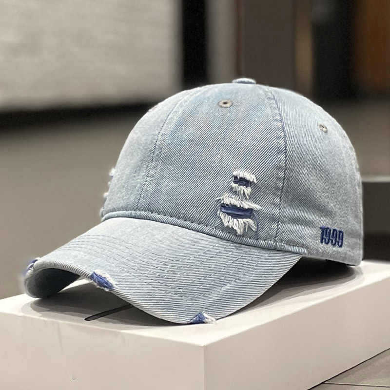 Unisex Geschädigte Denim Baseballcap Brehn