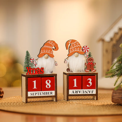Dekorative Weihnachtsgnom mit Kalender Brehn