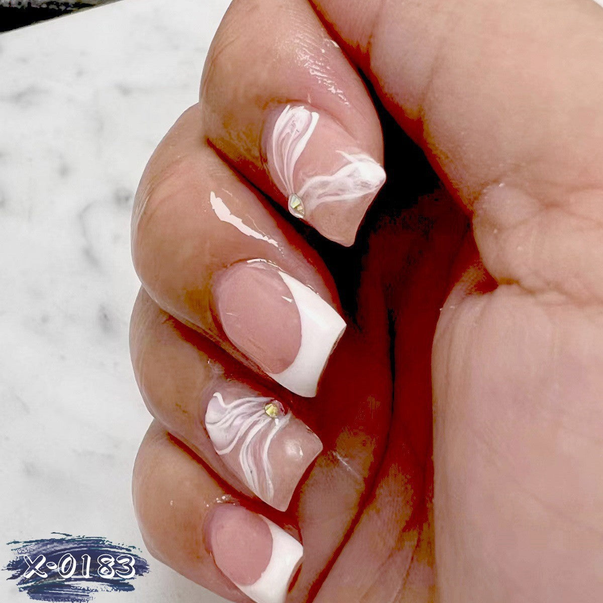 Künstlerisches French Tip Nagelkunst Set