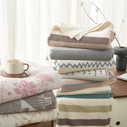 Wendbare Florale Jacquard Baumwolle Überwurf Decke Bettüberwurf