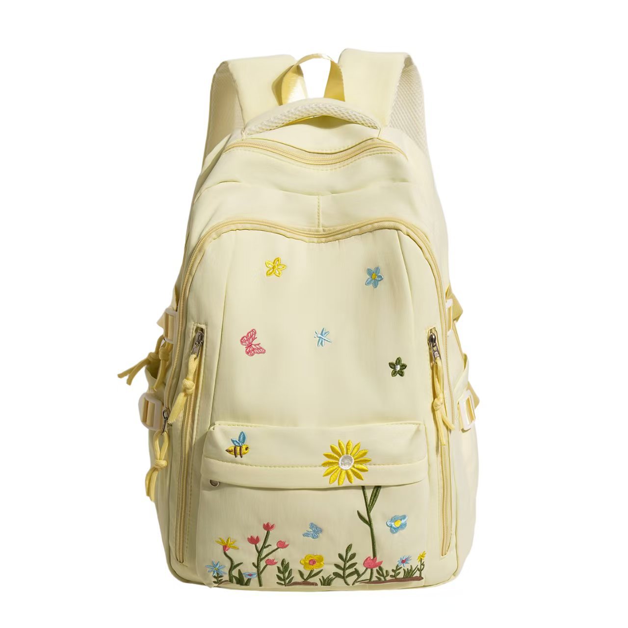 Rucksack mit Floralem Stickmuster und Praktischen Fächern Brehn