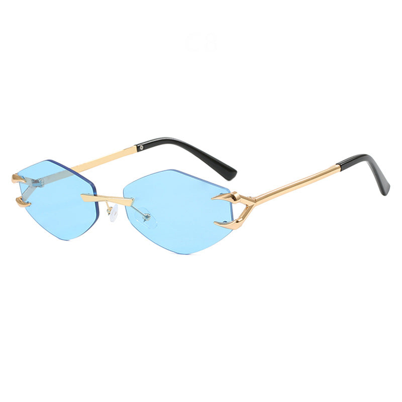 Damen extravagante hexagonale Sonnenbrille mit innovativem Rahmen und UV-Schutz Brehn
