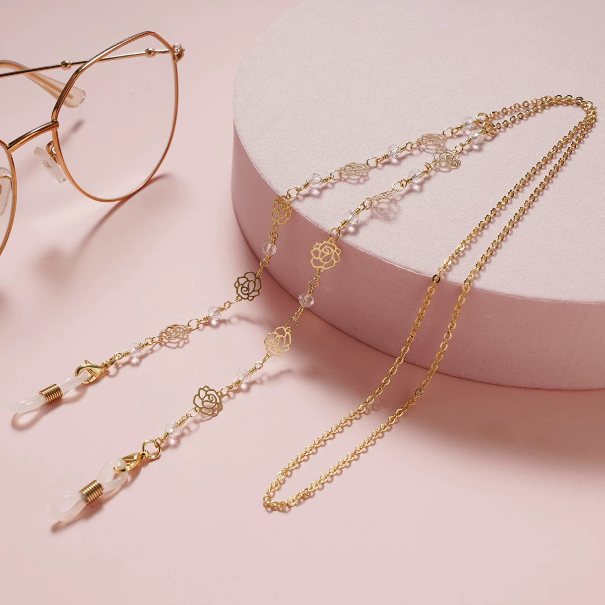 Modische Brillenhalterkette mit Blumen-Design Brehn