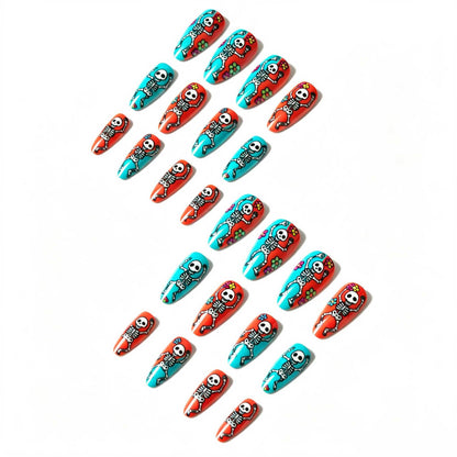 Halloween-inspiriertes Skelett-Nagelkunst-Set