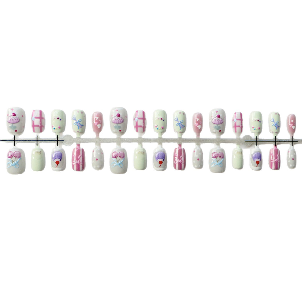 Verspielt Dessert-inspirierten Press-On-Nagelkunst