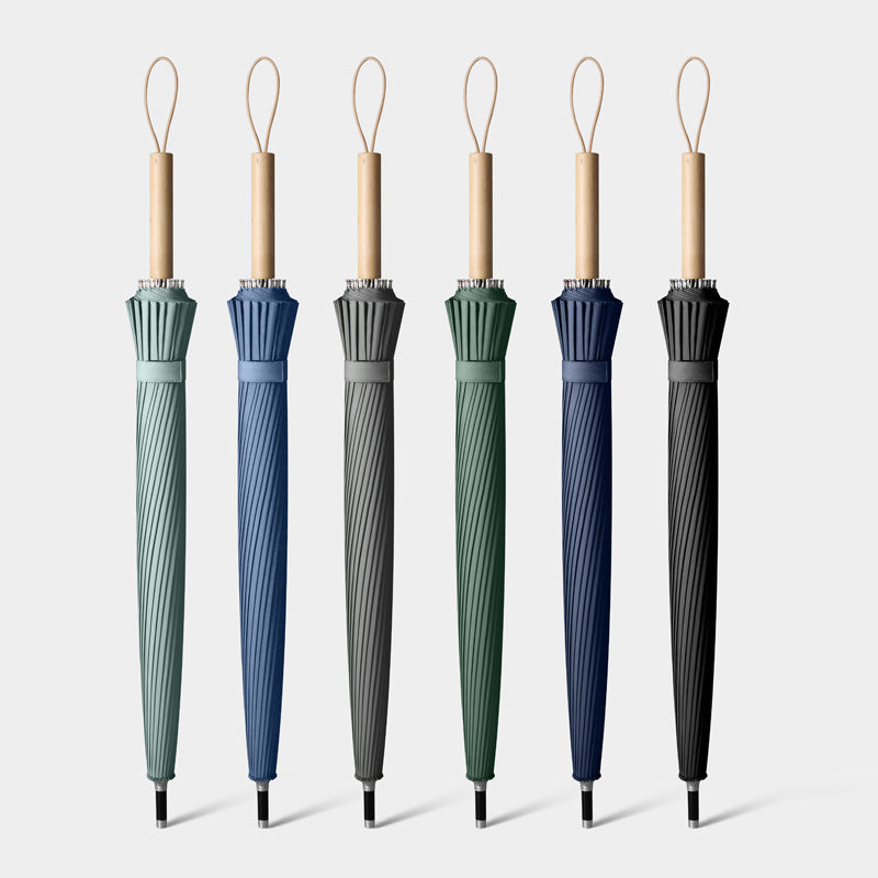 Damen eleganter Faltschirm mit ergonomischem Holzgriff und windresistenter Struktur Brehn