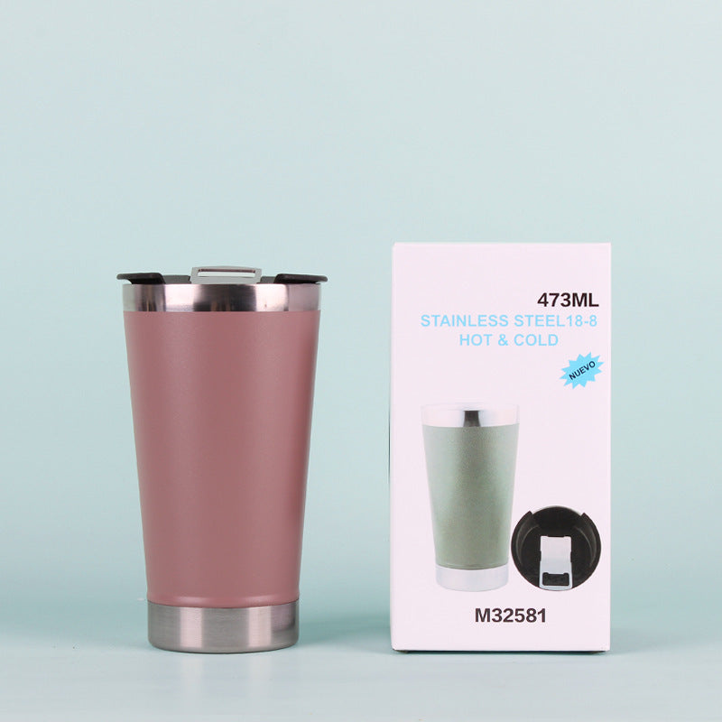 Unisex Isolierter Edelstahl-Trinkbecher mit Deckel und Anti-Rutsch-Beschichtung Brehn