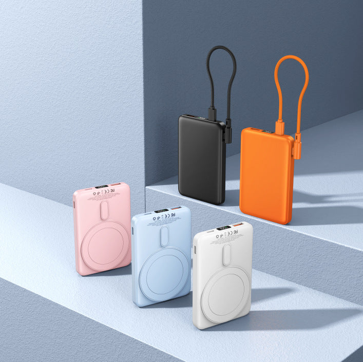 Tragbare Powerbank mit Integriertem Wireless-Ladegerät und Digitalem Display Brehn