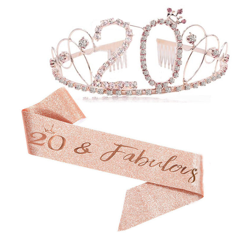Damen Glitzernde Tiara mit festlichem "50 & Fabulous"-Design Brehn