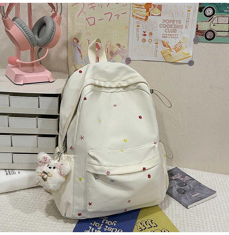 Bestickter gemusterter Schulrucksack