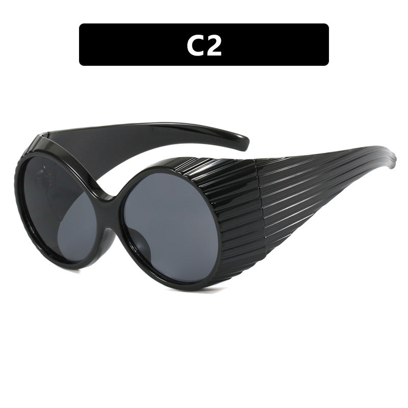 Damen extravagante Sonnenbrille mit geschwungenem Rahmen Brehn