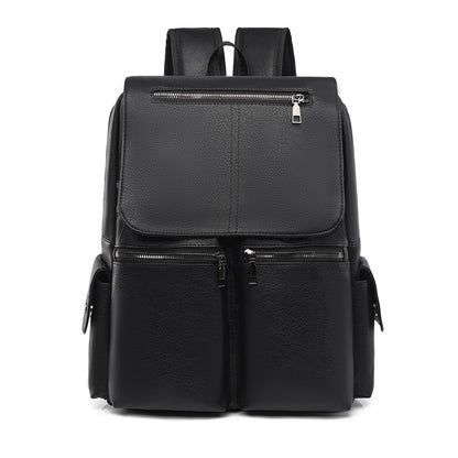 Stylische Mehrfach-Taschen Leder Rucksack Brehn