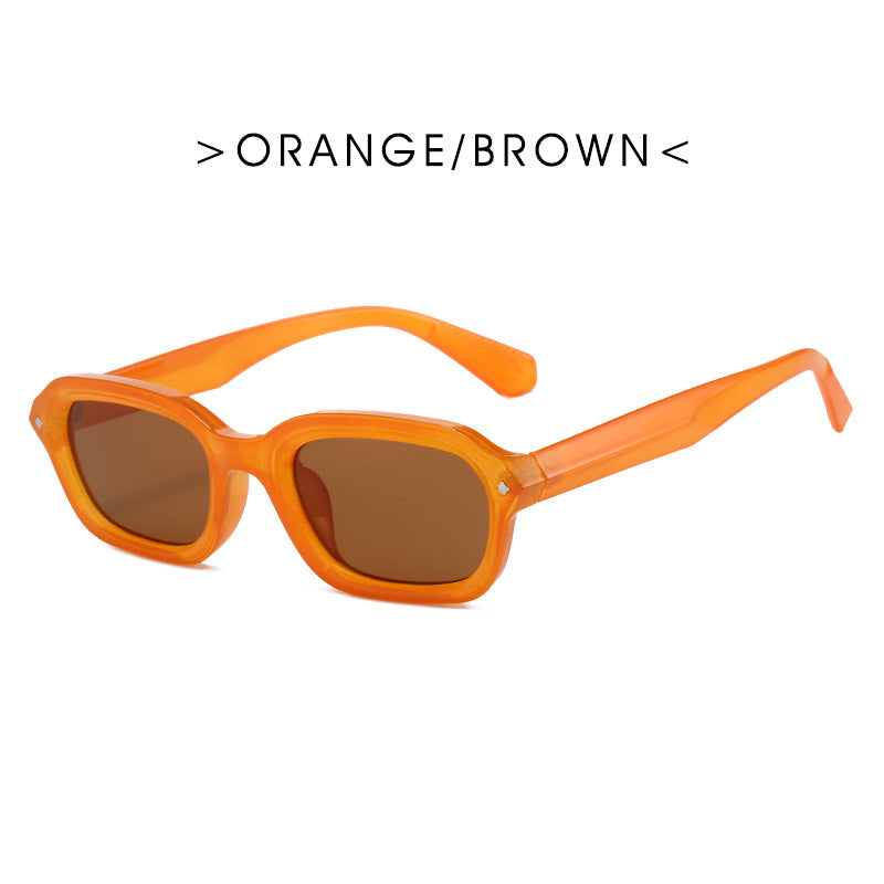 Damen Trendige rechteckige Sonnenbrille mit vollständig transparentem Rahmen und UV-Schutz Brehn