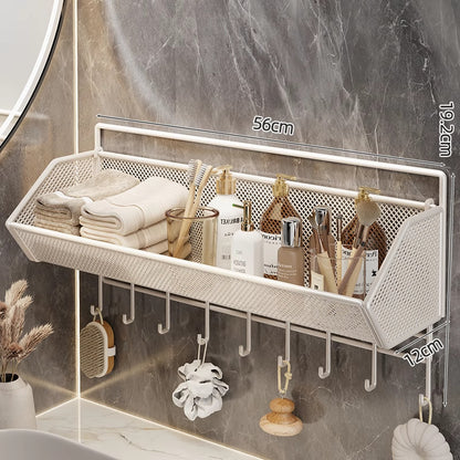 Wandmontierter Mesh-Badezimmer-Organizer-Regal