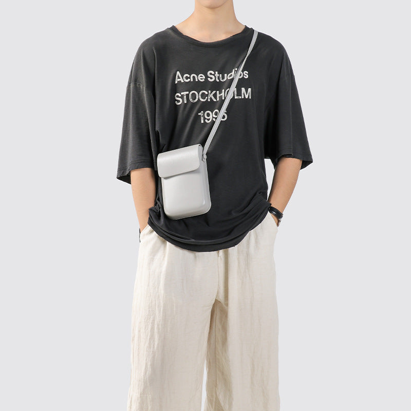 Kompakte Leder Crossbody Pouch Brehn
