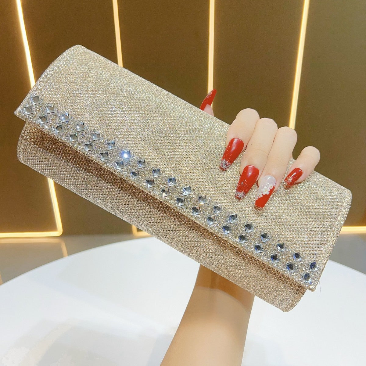 Glitzernde Strass Abend-Clutch