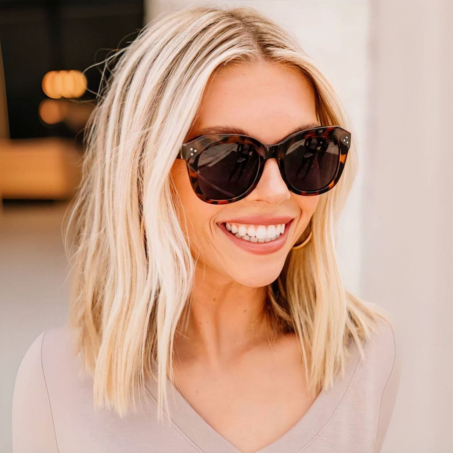 Damen Sonnenbrille im eleganten Retro-Stil mit hochschützendem UV-Filter Brehn