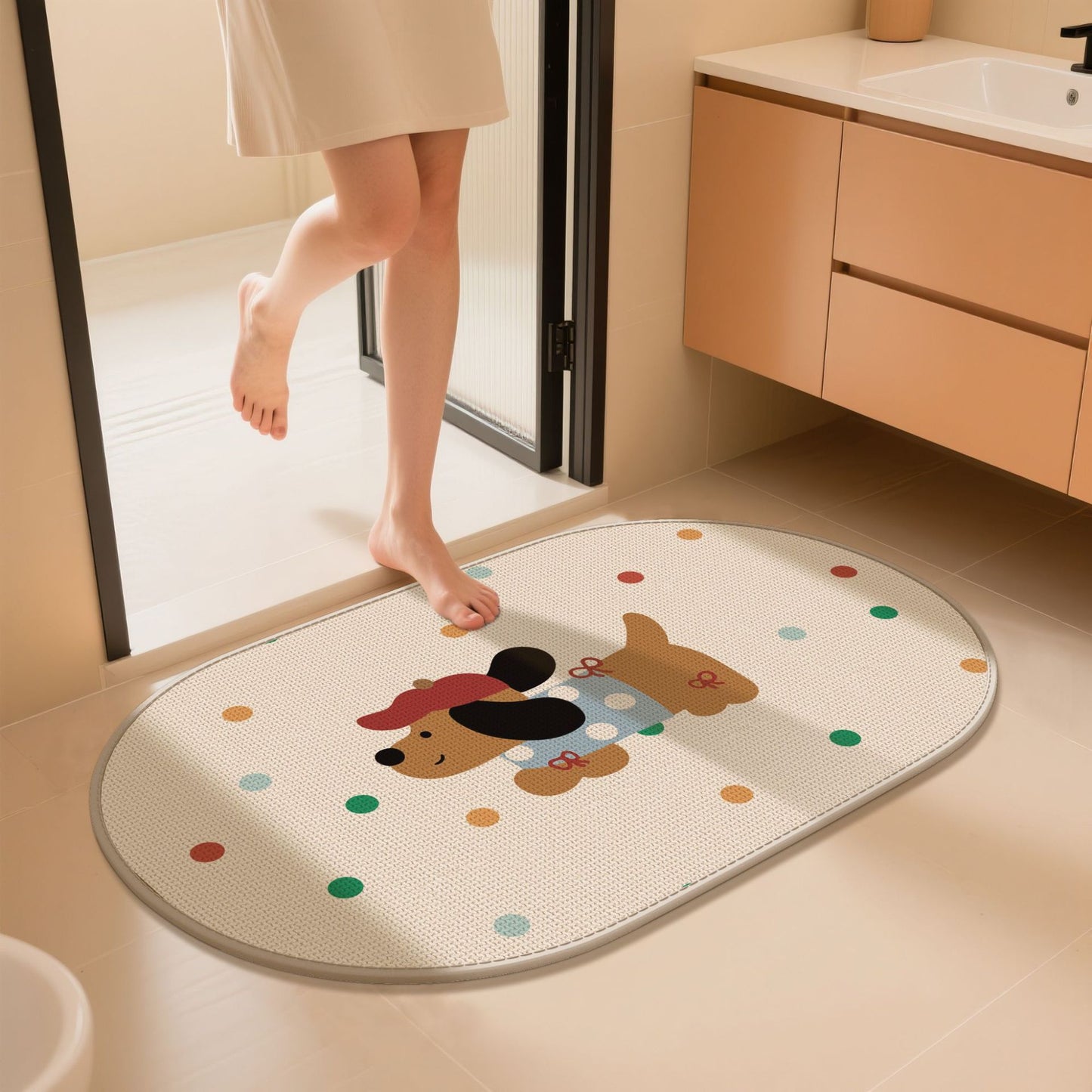 Charmante Hunde-Themen-Badematte Brehn