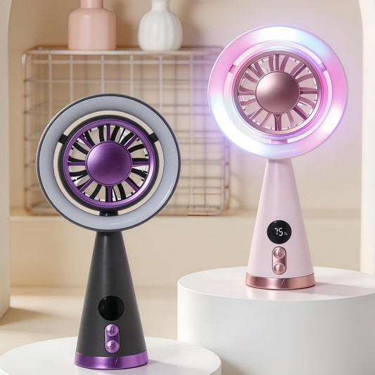 Damen tragbarer Handventilator mit USB-Anschluss und innovativer Sprühfunktion Brehn