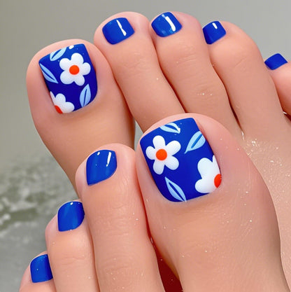 Blumenmuster Fußpflege Nagelkunst Brehn