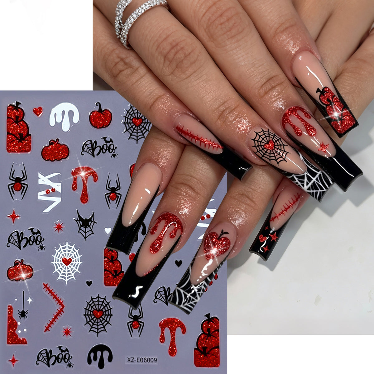 Halloween-Themen Nagelkunst Aufkleber Set  1791507032
