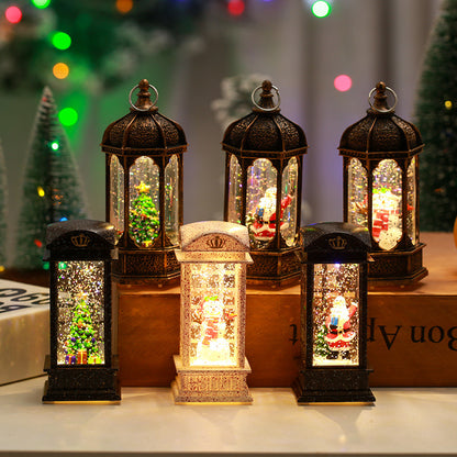 Nostalgische Weihnachtslaterne mit beweglichen Szenen Brehn