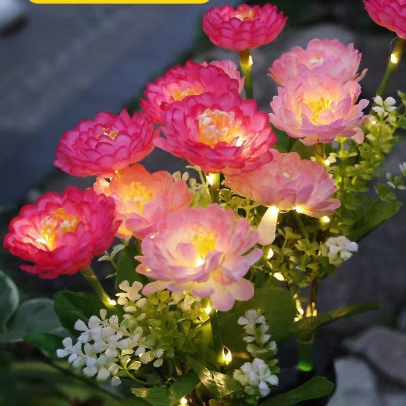 Solar Gartenstecker Künstliche Blume LED Wegdekoration Brehn