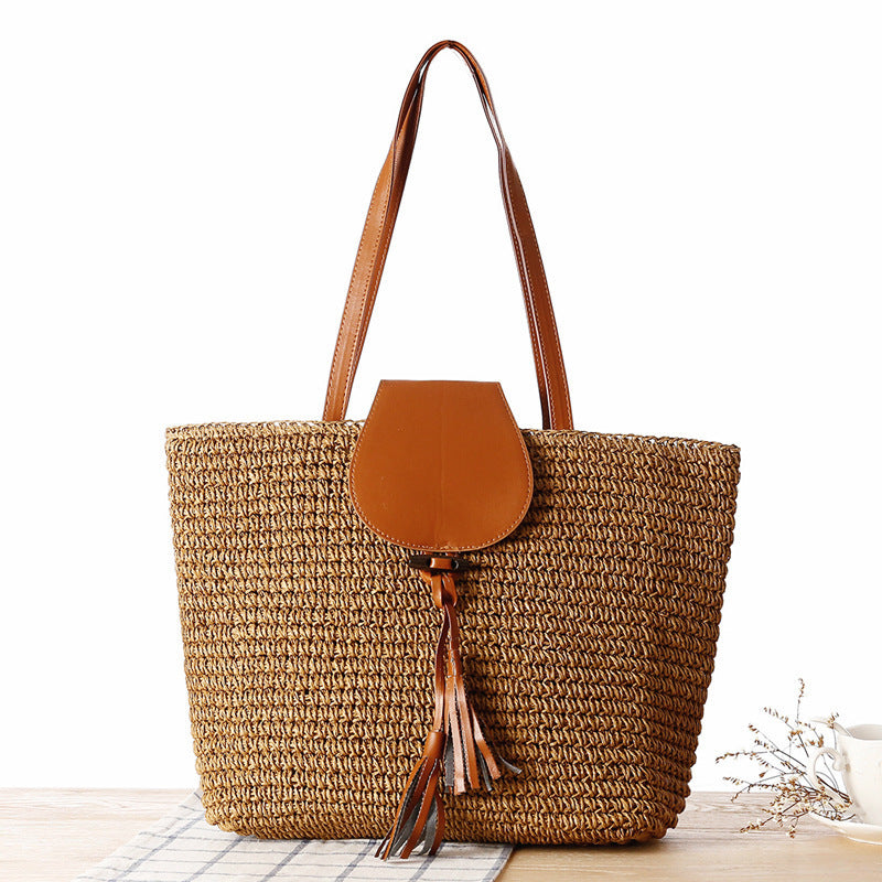 Elegante Korbtasche mit Lederakzenten Brehn