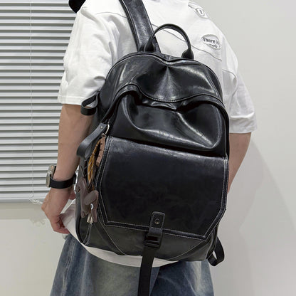Stylischer Mehrfachfach-Leder-Laptop-Rucksack Brehn