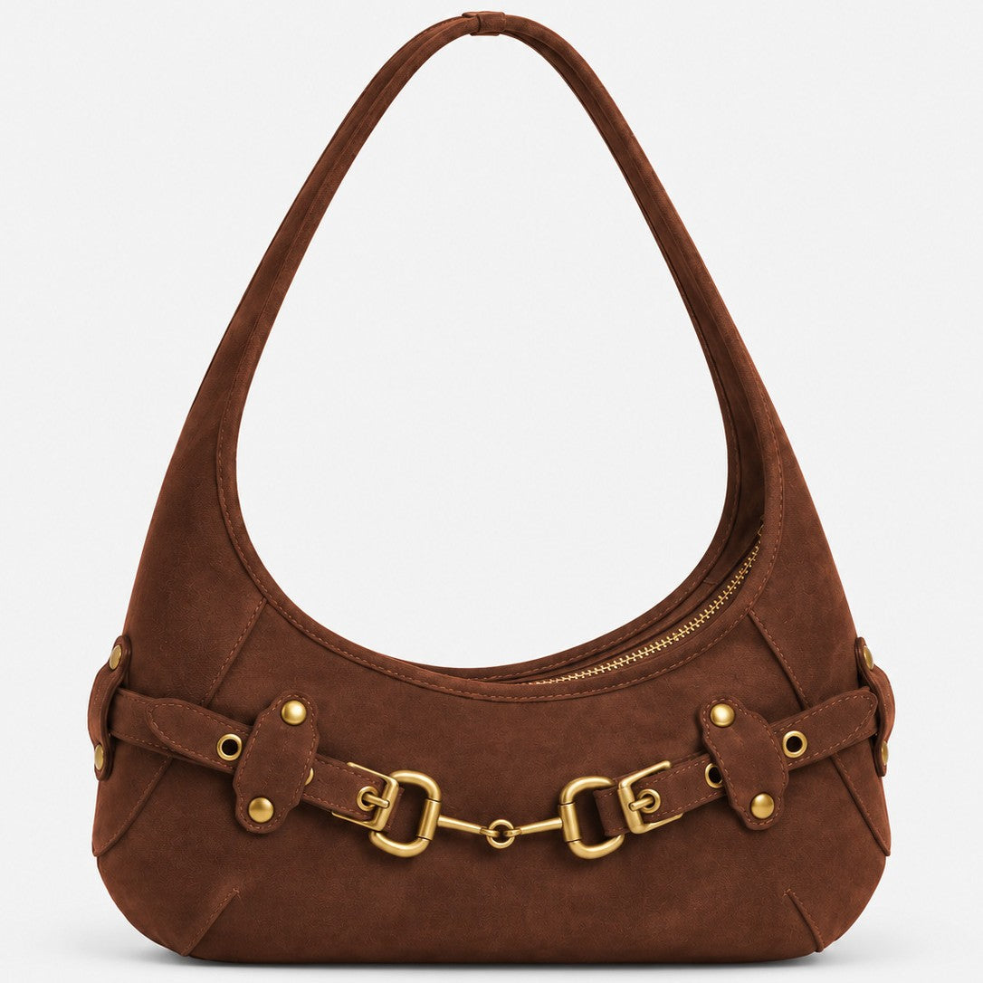 Elegante Wildleder Hobo Tasche