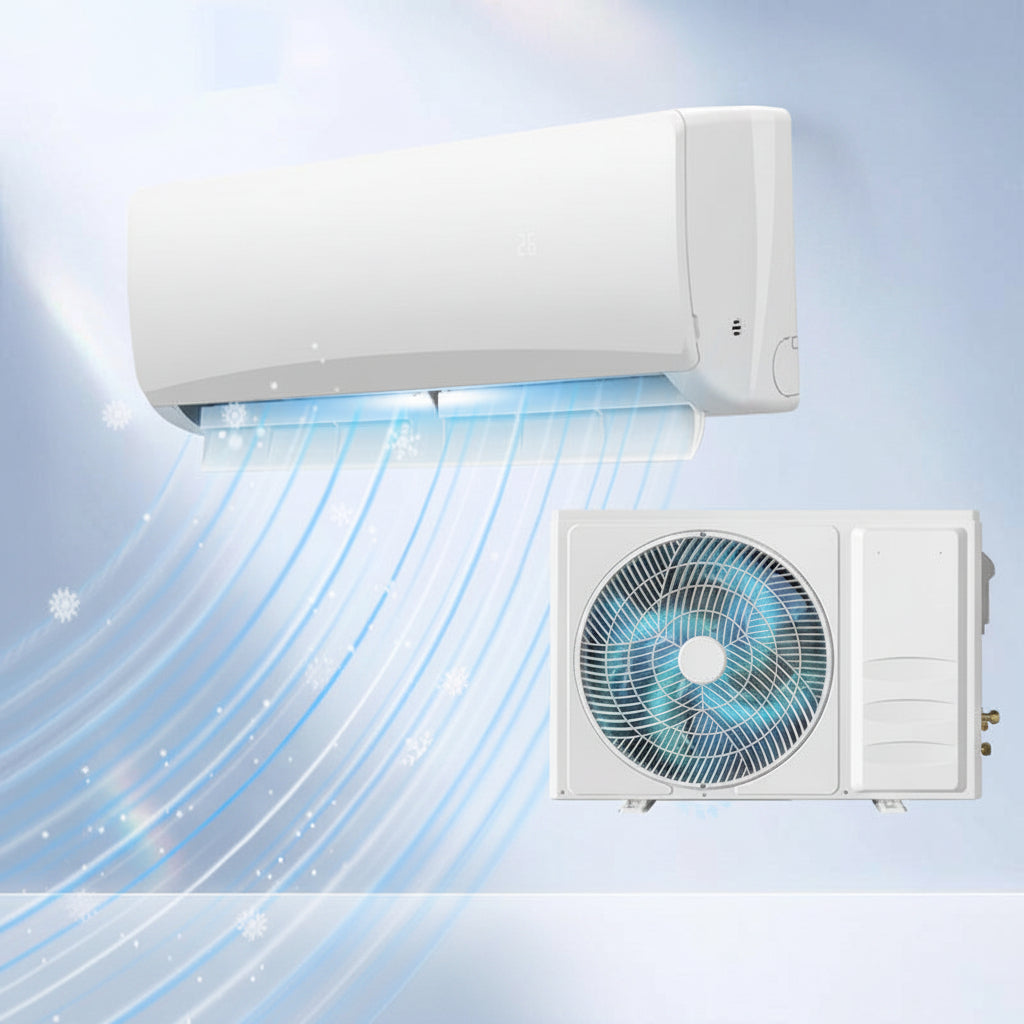 Unisex nan energieeffizientes Inverter-Wand-Split-Klimagerät mit flüsterleiser Lüftertechnik und Fernbedienung Brehn