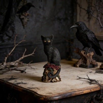 Dekorative schwarze Katzenfigur Brehn