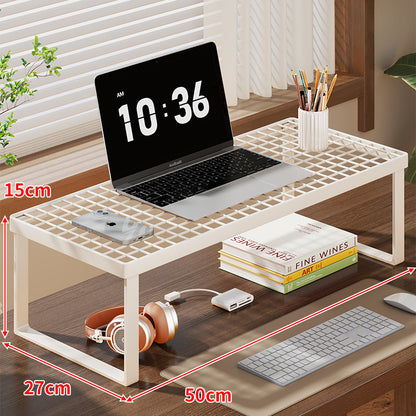 Grid-Top Desktop-Monitor und Laptop-Riser-Regal mit Unterablage