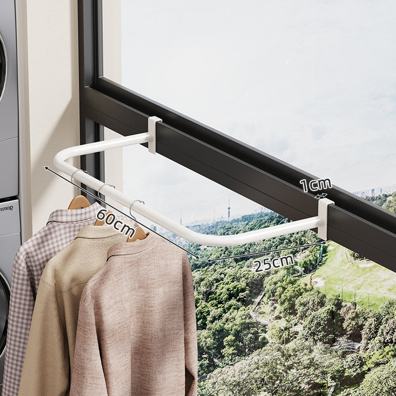 Fensterrahmen Klemmen Klappbarer Kleidertrockner mit gebogenem ausziehbarem Arm