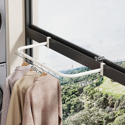 Fensterrahmen Klemmen Klappbarer Kleidertrockner mit gebogenem ausziehbarem Arm