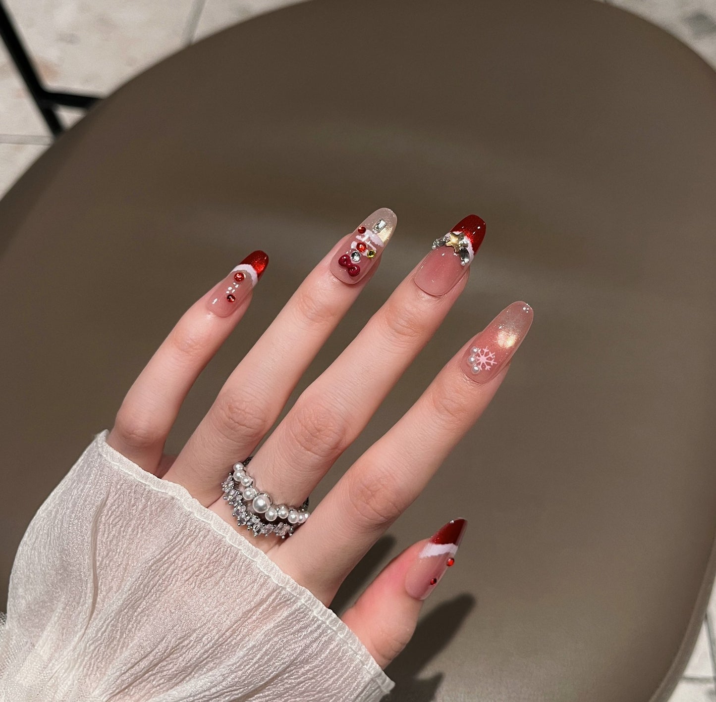 Festliche Charakter-Themen Presse-auf-Nagelkunst Brehn