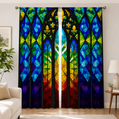 Glasmalerei Inspirierte Dekorative Fenster Vorhänge