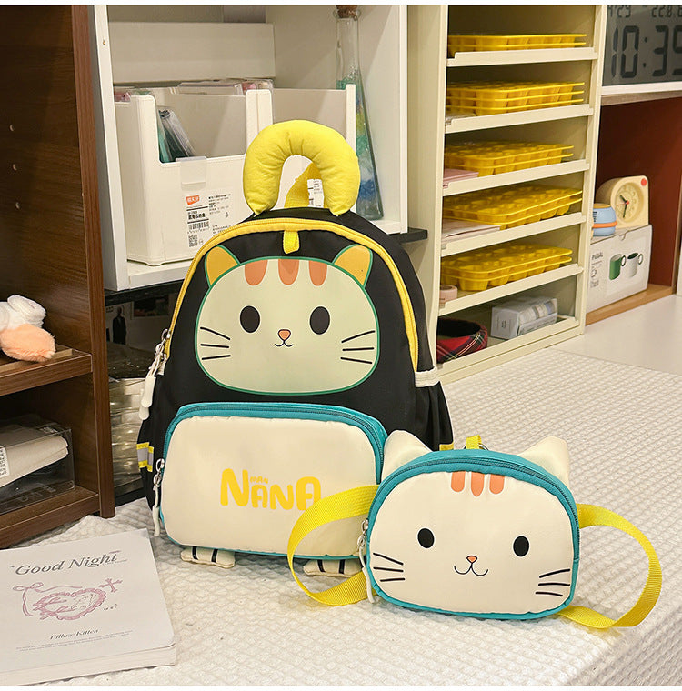 Niedliches Katzen-Thema Schulrucksack-Set