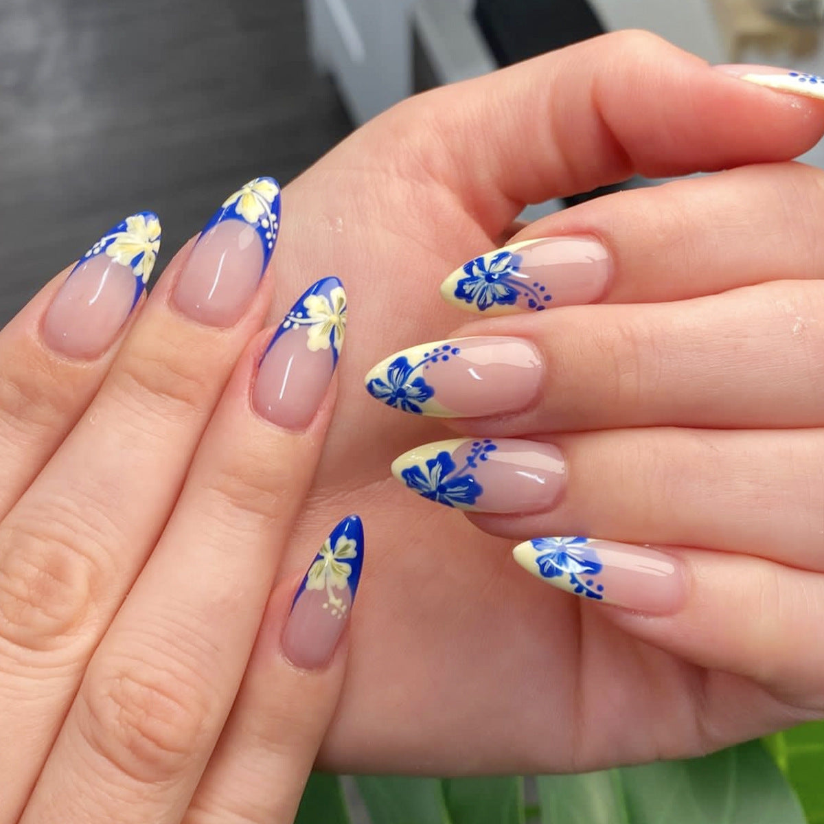 Blumenkunst Französisch Spitze Nagel Set Brehn